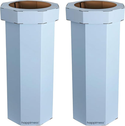 happimess Fleur 25 Gal Trash Can Bin, Tide Pool Blue, Set of 2
