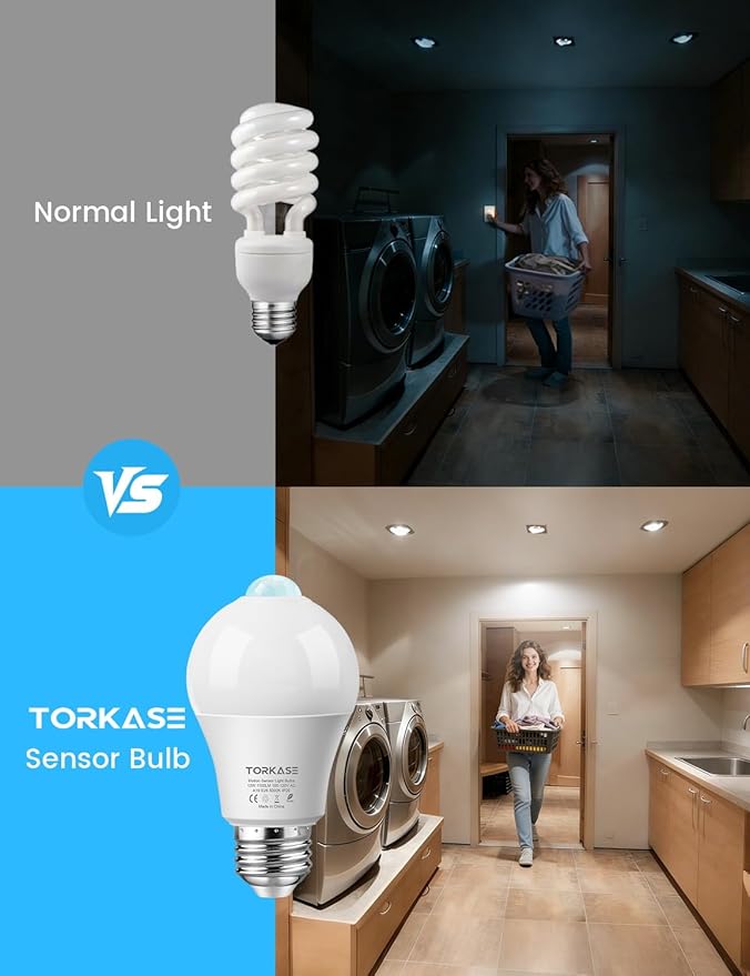 Motion Sensor Light Bulbs, 13W (100Watt Equivalent), Motion Activated Dusk to Dawn Security LED Bulb, 5000K Daylight, Energy-Efficient, for Indoor and Outdoor Lighting, Porch, Stairs, Hallway 1Pack