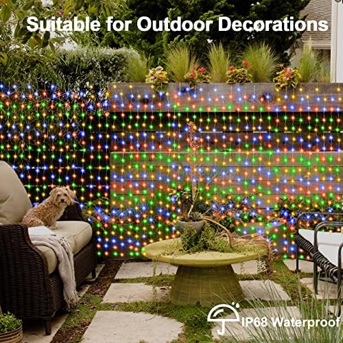 echosari 9.8Ft x 9.8Ft Curtain Lights Battery Operated 2 Color Changing
