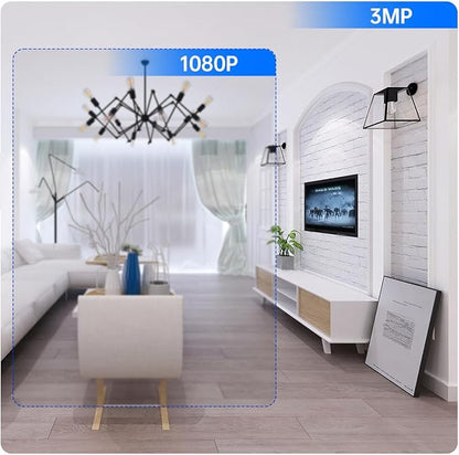 EVERSECU HD 2K 3.0MP Wireless Lightbulb Security Camera with E27 Light Connector, Motion Auto Tracking PTZ, 2 Way Audio, Spotlight Night Vision, Free APP, WiFi Screw-in CCTV Camera, White(4pack)