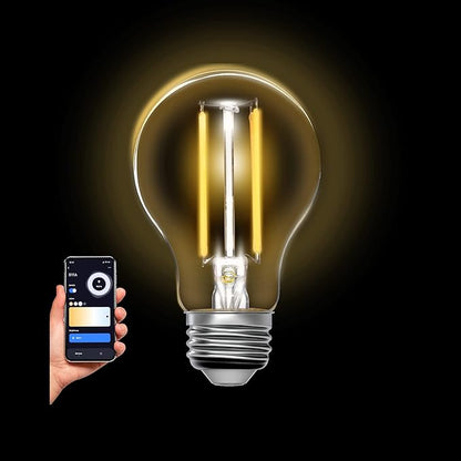 RCA Smart Light Bulbs, WiFi LED Light Bulb, Tunable Dimmable A19 Amber LED Bulbs, 8W 60W Equiv, 720 Lumens, Alexa & Google Compat, Vintage LED Lights for Bedroom, Smart Home APP, No Hub Req (2)