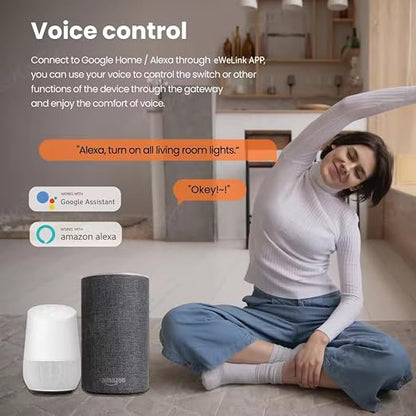 Smart Home Dry Contact Relay Switch, Remote Control Switch for Light Garage Door, Compatible with Alexa Google Home, Requires Zigbee Hub (Tuya Zigbee Hub)