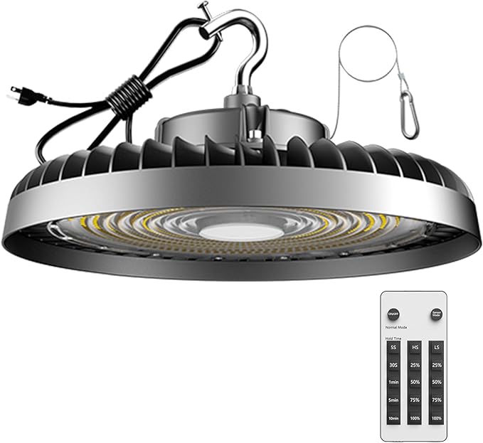 Upgrade Smart High Bay LED Shop Light 250W 5000K UFO LED High Bay Lights AC100-277V UFO Lights for 30~55FT Height Warehouse/Shop-1Pack