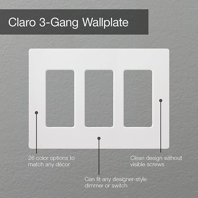 Lutron Claro 3 Gang Decorator/Rocker Wallplate, Satin, Taupe (1-Pack) | SC-3-TP