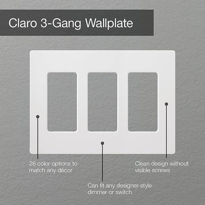 Lutron Claro 3 Gang Decorator/Rocker Wallplate, Satin, Taupe (1-Pack) | SC-3-TP