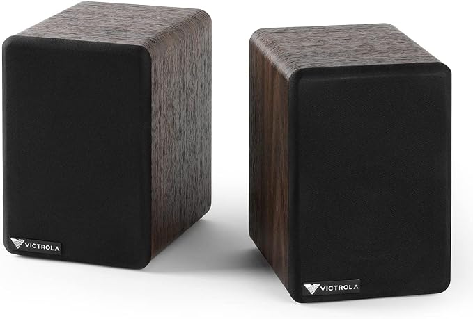 Victrola M1 Monitors – Powered Bookshelf Monitor Speakers, Bluetooth Wireless Streaming, Premium Stereo Sound, Pairs with Premiere T1 & More, RCA & Aux Input, Multi-Device Pairing (Black)