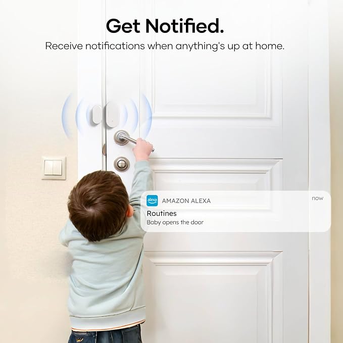2 Pack Zigbee Door Sensor, Mini Smart Contact Sensor for Home Automation, Kid Safety, Compatible with SmartThings, Alexa, Home Assistant, Aeotec, Hubitat, Homey, Zigbee Hub Required