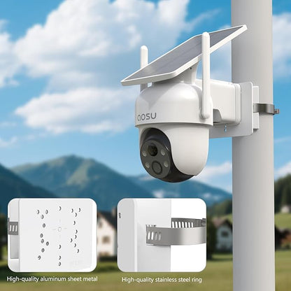 Pole Mount for for AOSU D1 SE/Lite/Max,eufy Solocam S340/E30,Reolink Argus PT 3MP/4MP/5MP/2K ANSQUE(GU01/SA01),SEHMUA,TP-Link Tapo Outdoor Pan/Tilt Wi-Fi,Cinnado B6 Security Cameras (White)