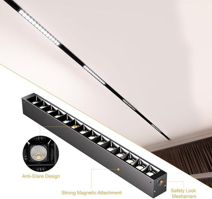 2-Pack Grille Spotlight Magnetic Track Head, 24V 15W CCT Lighting | Dimmable LED Lamp for Track Lighting with APP Remote Control, Adjustable Bright CCT 3000K-6000K, ETL Certified Ceiling Light