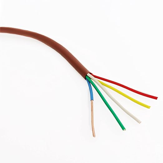 Thermostat Wire 18/5 18 Gauge 5 Conductor ETL 18-5 25 Feet Brown (18-5 Brown, 25Feet)