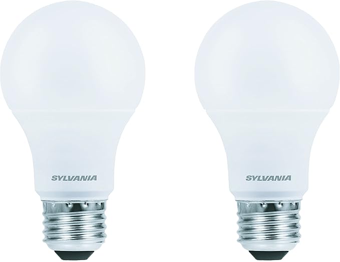 Sylvania LED Light Bulb, 60W Equivalent A19, Efficient 8.5W, Medium Base, Frosted Finish, 800 Lumens, Soft White - 2 Pack (73886)
