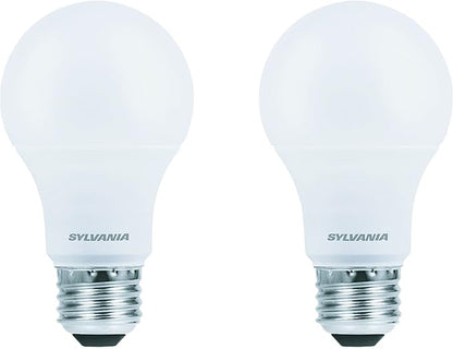 Sylvania LED Light Bulb, 60W Equivalent A19, Efficient 8.5W, Medium Base, Frosted Finish, 800 Lumens, Soft White - 2 Pack (73886)