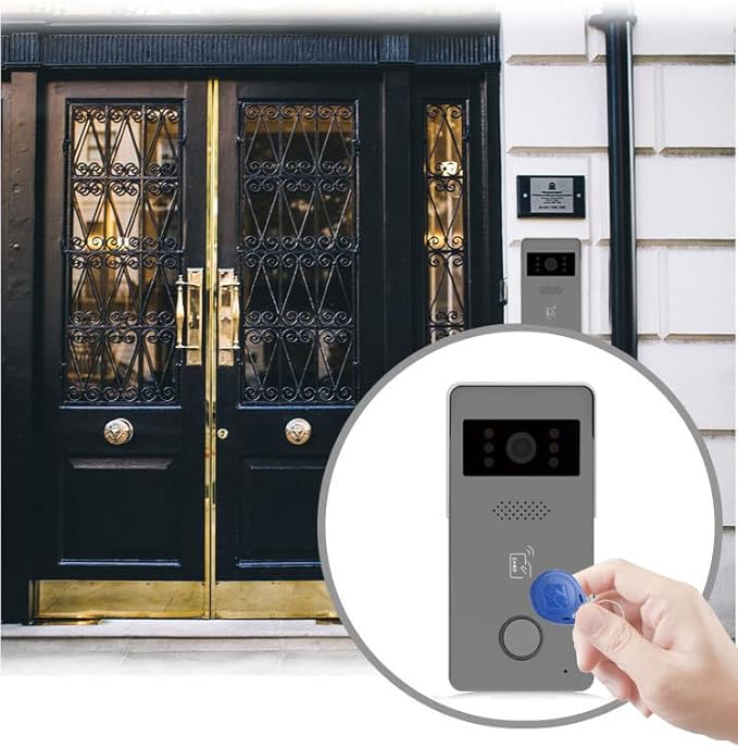 Tuya Smart Office/Home Wireless WiFi Doorbell Camera Security Video Intercom for Access Control System Color Touch Screen Phone App Remote Open with Lock/Fobs/Power Supply Doorbell