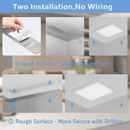 WhitePoplar Rechargeable Motion Sensor Ceiling Light with Remote - Magnetic Wireless Closet Lights, 400LM Closet Lights Motion Sensored Indoor for Bathroom Closet Pantry and Hallways