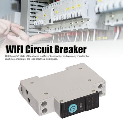 Din Rail Circuit Breaker Smart Switch Mobile Phone Remote Control 3 Timing Modes Function for Household Appliances Suitable for Smart Home(10A)