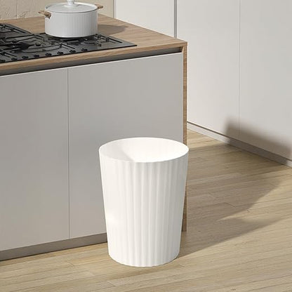 Versatile 2 Gallon Plastic Trash Can - The Compact Bin for Bathroom, Kitchen, or Home Office - Beige
