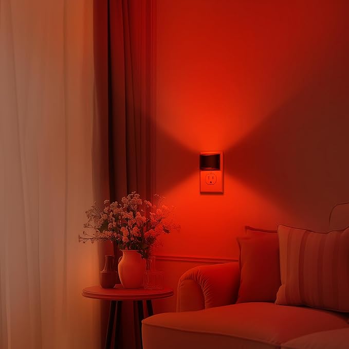 DORESshop Night Light, Night Lights Plug into Wall, Adjustable, RGB | 3 Level Brightness Adjustable Plug in Night Light, Dusk to Dawn Sensor, Nightlights for Adults, Bedroom, Bathroom, 2 packs