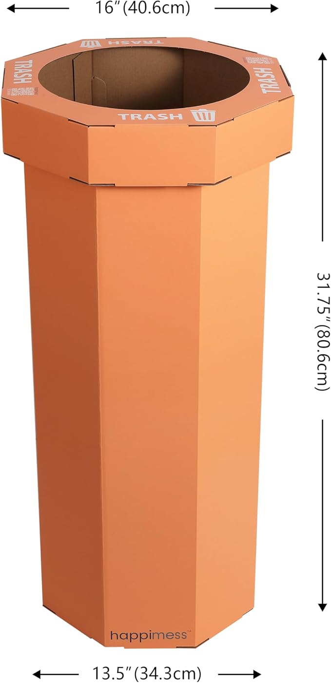 happimess Fleur 25 Gal Trash Can Bin, Carrot Cake, Set of 2