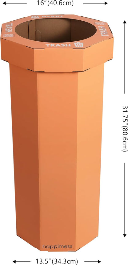 happimess Fleur 25 Gal Trash Can Bin, Carrot Cake, Set of 2