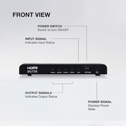 | 1x4 HDMI Splitter | Ultra HD 4K/2K | 1 Input - 4 outputs | Full HD/3D | 1080P | HDMI 1.4 | HDTV | PS4 / PS3 | XboxOne / 360 | DVD | Blu-ray | DTS Digital