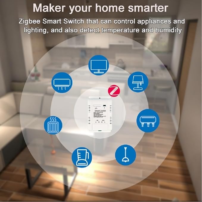 Easy Operation,Zigbee Smart WIFI Temperature Sensor Controller, High Precision Waterproof Probe Sensor, Remote Monitoring, Tuya App Remote 16A Smart Switch (Requires Tuya Zigbee Hub)