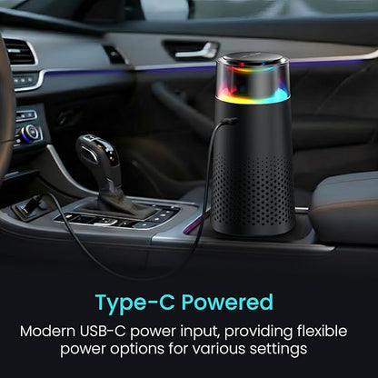 pangaO™ Essential Portable Car Air Purifier with HEPA H13 Filter, Diffuser & Aromatherapy | Allergy & Asthma Relief, Negative Ion and 2 Active Filtration Modes (White)