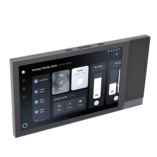 Jiawu 8 Inch Smart Home Control Panel with Built in Voice Control for Smart Scene Wall Panel, Easy Wall Mounted Installation
