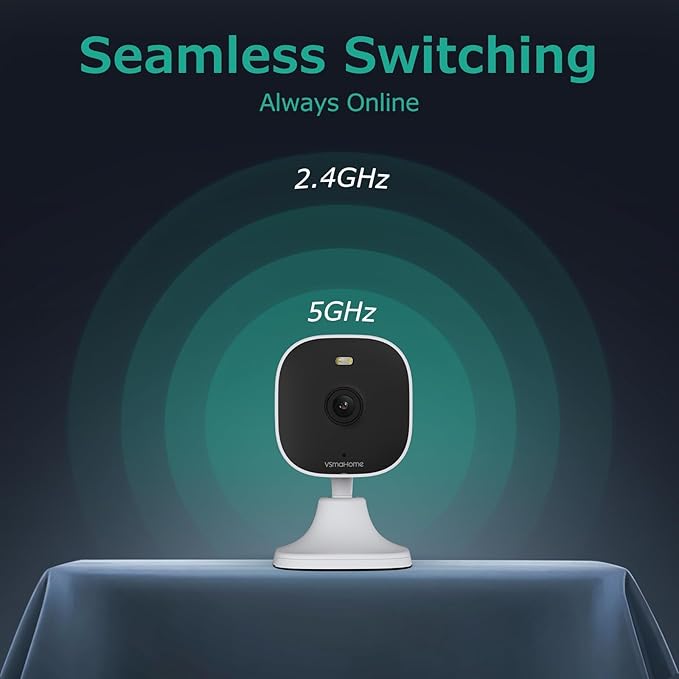 4MP Outdoor Security Camera, 2.4g/5g Outdoor Cameras for Home Security Indoor,House Cameras with Audio and Video, Plug and Play, Support 128G Card Storage(Not Included)