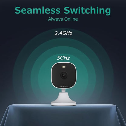 4MP Outdoor Security Camera, 2.4g/5g Outdoor Cameras for Home Security Indoor,House Cameras with Audio and Video, Plug and Play, Support 128G Card Storage(Not Included)