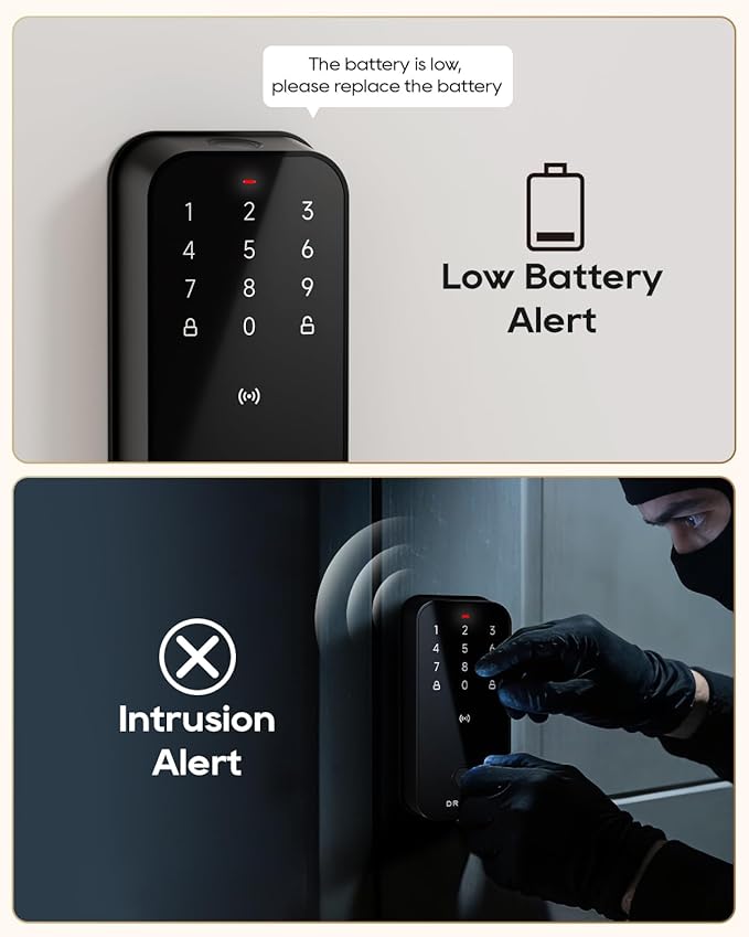 DREAME Smart Door Lock Turbo lite, Digital Smart Locks for Front Door, Apple Home Key Support, 12-Months Battery Life, AI Fingerprint, Smart Deadbolt Lock with App Control, IP54 Waterproof, Auto Lock