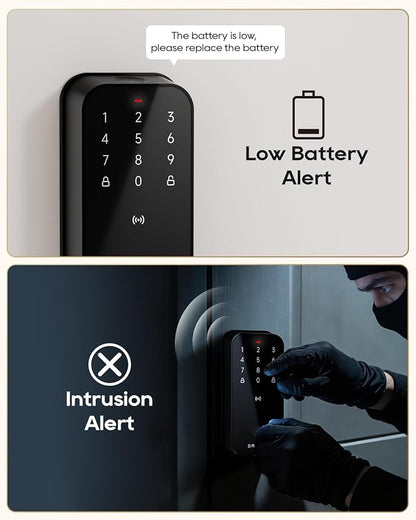 DREAME Smart Door Lock Turbo lite, Digital Smart Locks for Front Door, Apple Home Key Support, 12-Months Battery Life, AI Fingerprint, Smart Deadbolt Lock with App Control, IP54 Waterproof, Auto Lock