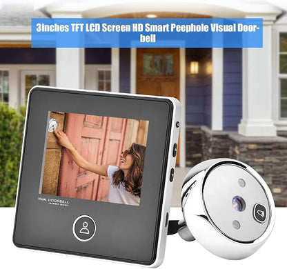 Sonew Digital Door Viewer, 3 inches TFT LCD Screen HD Smart Peephole Visual Doorbell with 1MP IR Night Vision Camera, Easy to Use, for Home Security (2)
