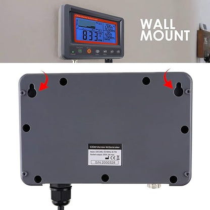 CO2 Controller Carbon Dioxide Controller CO2 Meter Monitor with Relay Function 4.5m Cable NDIR Carbon Dioxide Sensor Probe for Grow Room, Plant, Grow Tent, Greenhouse, Garden, Indoor