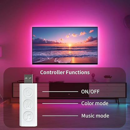 KSIPZE LED Lights for TV, 13.1ft TV led Backlight for 40-55Inch TVs RGB TV Backlight Behind Music Sync Bluetooth APP & Button Control TV LED Strip Lights USB Powered for Bedroom/Gaming