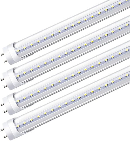 LightingWill LED T8 Light Tube 3FT, Daylight White 5000K, Dual-End Powered Ballast Bypass, 1600Lumens 15W (32W Fluorescent Equivalent), Clear Cover, AC85-265V Lighting Tube Fixtures, 4 Pack