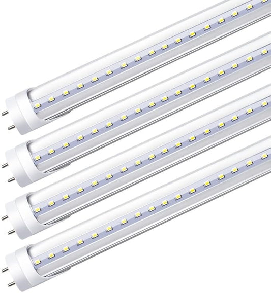 LightingWill LED T8 Light Tube 3FT, Daylight White 5000K, Dual-End Powered Ballast Bypass, 1600Lumens 15W (32W Fluorescent Equivalent), Clear Cover, AC85-265V Lighting Tube Fixtures, 4 Pack