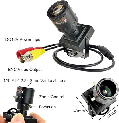CCTV 960H 1000TVL HD Mini Spy Security Camera 2.8-12mm Varifocal Lens Indoor Surveillance Camera