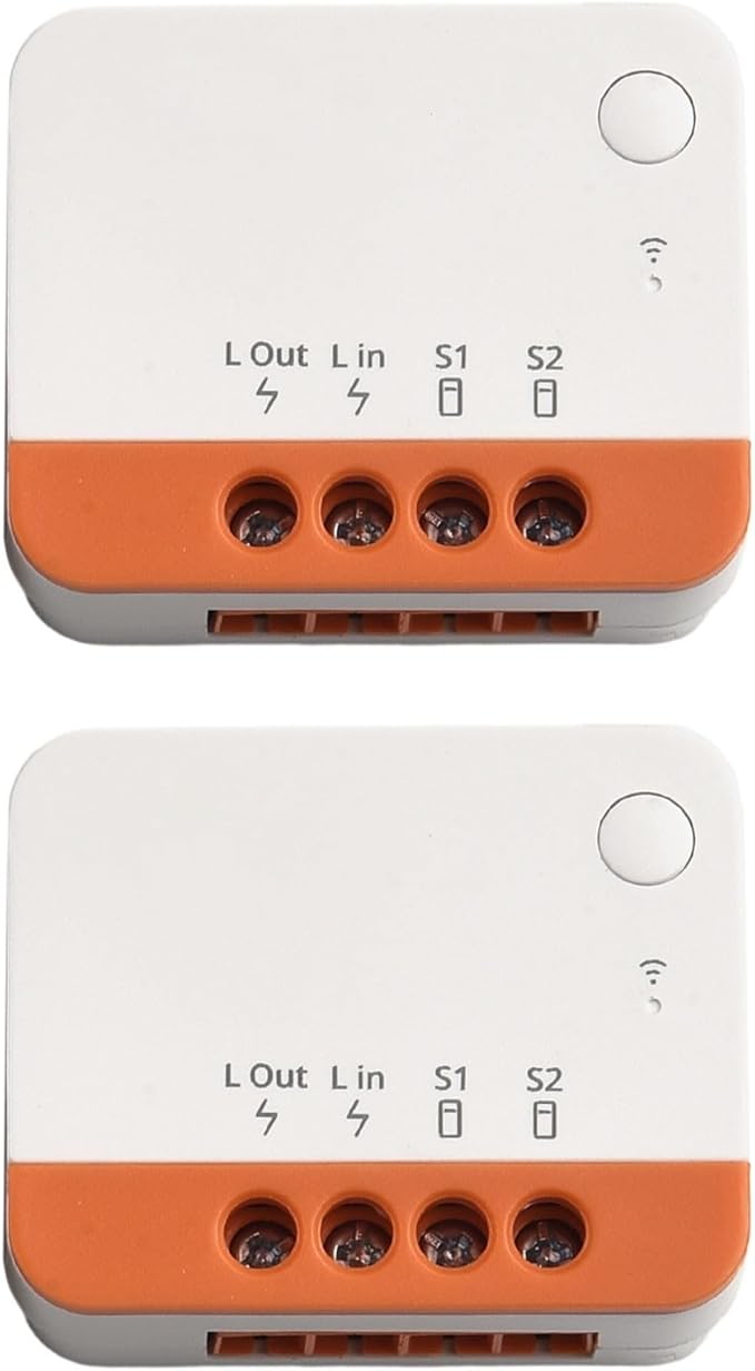 for ZBMINI-L2 for Zigbee 3.0 Smart Switch, Two-Way Relay Module, No Neutral Wire Required, Works with Rocker/Push Button, 100-240V 6A for Home Automation(2PCS.)