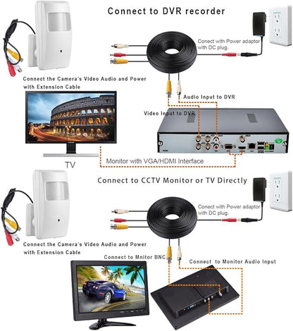 1/3 CCD 1000TV HD Mini CCTV Security Camera 3.6mm 90Degree PIR Housing Hidden Surveillance Camera Pinhole Lens for Home Security