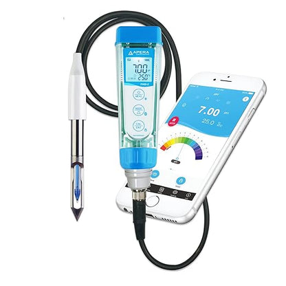 Apera Instruments PH60Z-MT Smart Handheld pH Meter Tester Kit for Raw or Frozen Meats with LabSen 765 pH/Temp. Blade Spear Electrode
