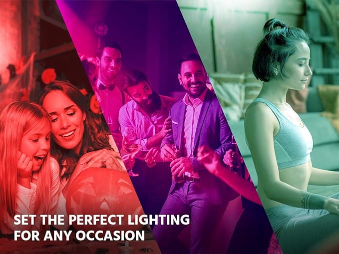 Stitch Smart Wi-Fi RGB Light Bulb, 9W LED RGB Color and Warm, Cool White, A19 E26 Compatible with Google Home for Touchless Control