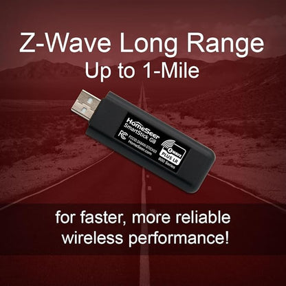 HomeSeer Z-Wave USB Interface/Radio/Dongle (SmartStick G8), 800 Series Mesh & Long Range Z-Wave Technology, Compatible with HomeSeer, Home Assistant, OpenHAB