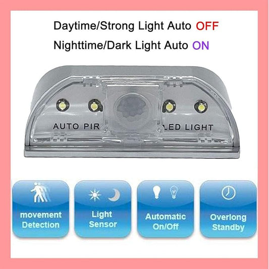 Home Keyhole Infrared PIR Wireless Auto Sensor Motion Detector LED Light lamp for Kitchen Hallway Stairway Silver