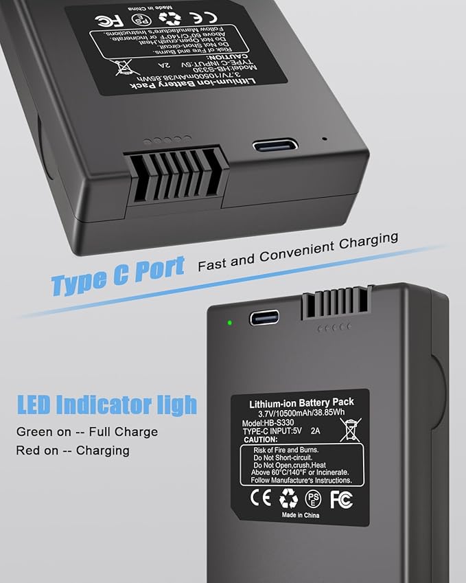 Rechargeable Battery for eufy Security Video Smart Lock S330, S230, S231, E330, E31,10500mAh Battery Compatible with eufyCam S4 and Smart Drop