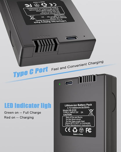 Rechargeable Battery for eufy Security Video Smart Lock S330, S230, S231, E330, E31,10500mAh Battery Compatible with eufyCam S4 and Smart Drop