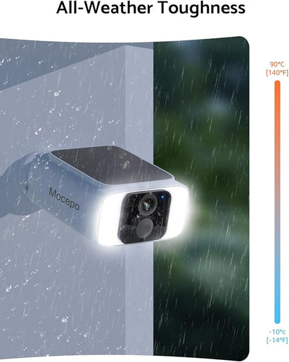 Solar Security Cameras Wireless Outdoor 4MP -2.4G&5G Solar Camera Outdoor Wireless, Cameras for Home Security with Integrated Solar Panel, Color Night Vision