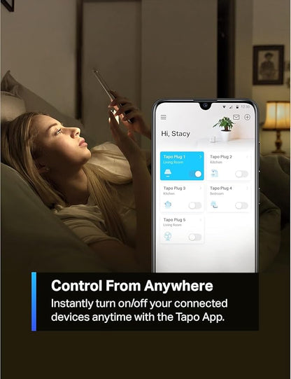 TP-Link Tapo Smart Plug Mini 15A, Smart Home Wi-Fi Plug, Super Easy Setup, Compatible with Alexa & Google Home, No Hub Required, UL Certified, 2.4G WiFi Only, White, Tapo P105(4-Pack)