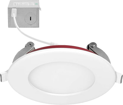 Maxxima 3 in. 2 Hour Fire Rated Ultra Thin LED Downlight, Slim Recessed Canless Light, IC Rated, 600 Lumens, 5 Color Temperature Selectable 2700K/3000K/3500K/4000K/5000K, Dimmable, J-Box Included