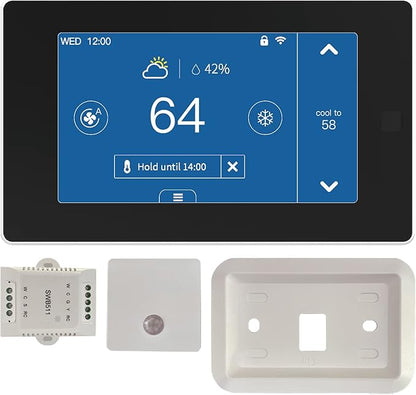 MOES Smart Programmable Thermostat for Home with Zone Remote Sensor and C-Wire Adapter, Tuya/Smart Life Remote Control Work with Alexa and Google Assistant, 7 Day Programmable, C-Wire Optional, 24VAC