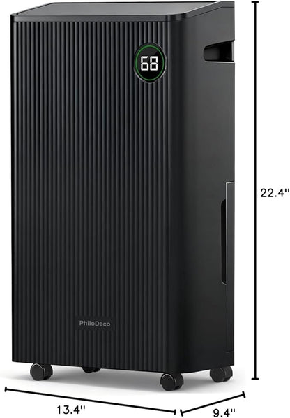 4500 Sq.Ft Dehumidifier with Drain Hose 80 Pint, for Basement, Bathroom, Bedroom, Home, Automatic Defrosting, Intelligent Humidity Control with 24HR Timer, Smart Quiet Dehumidifiers, Black
